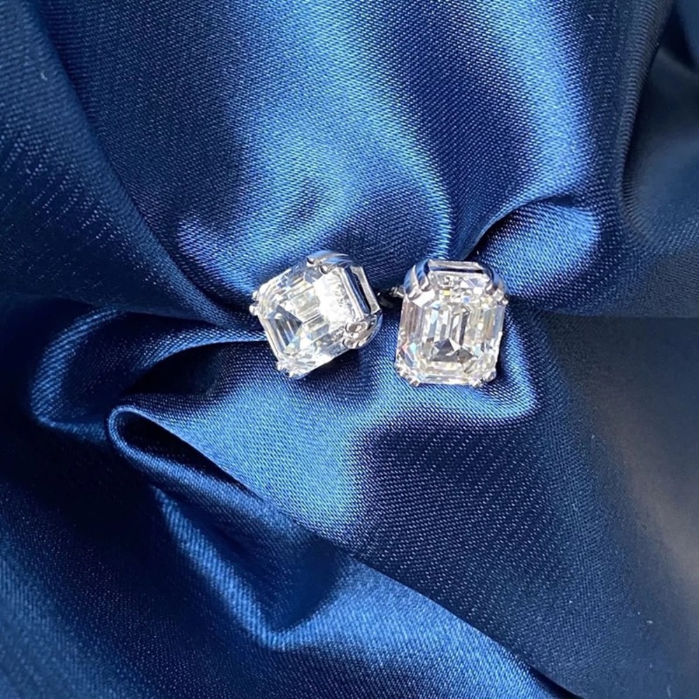 2ct Emerald Cut Studs - Picture 8 of 16